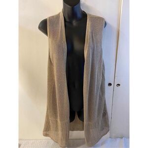 Chicos travelers collection tunic cardigan size 2 beige gold # 800202
